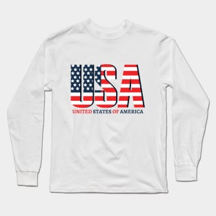 USA Flag Long Sleeve T-Shirt